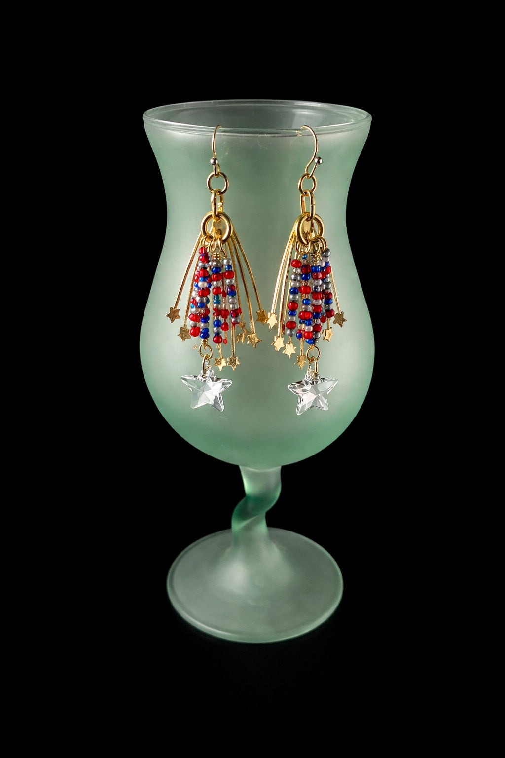 Fireworks & Stars Crystal Dangle Earrings