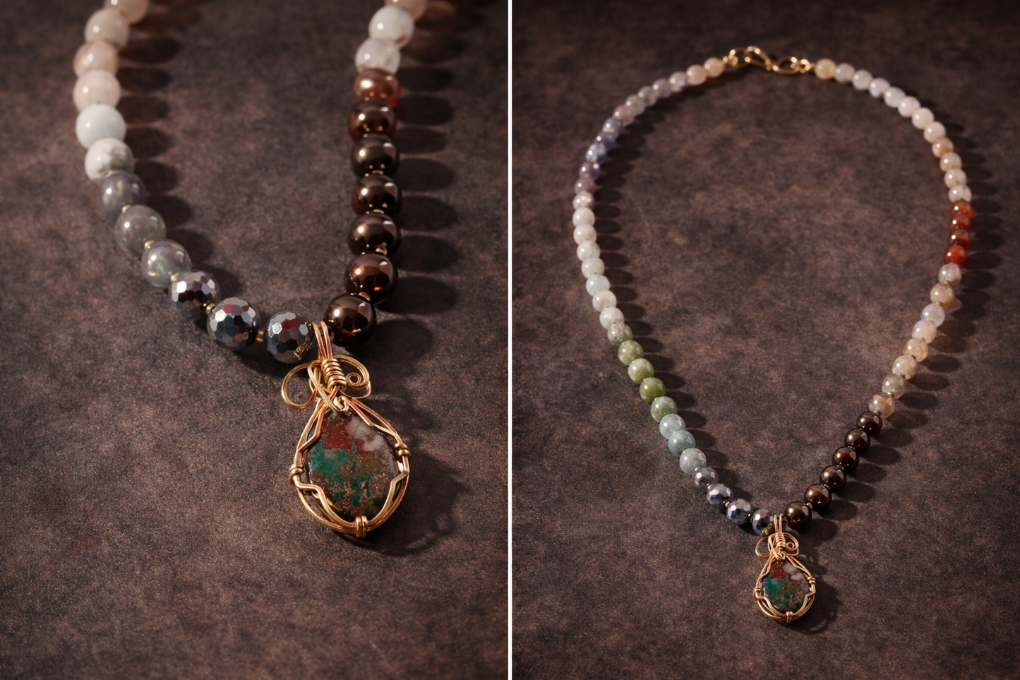 Earth & Ember — Chrysocolla Jasper Ombre Necklace