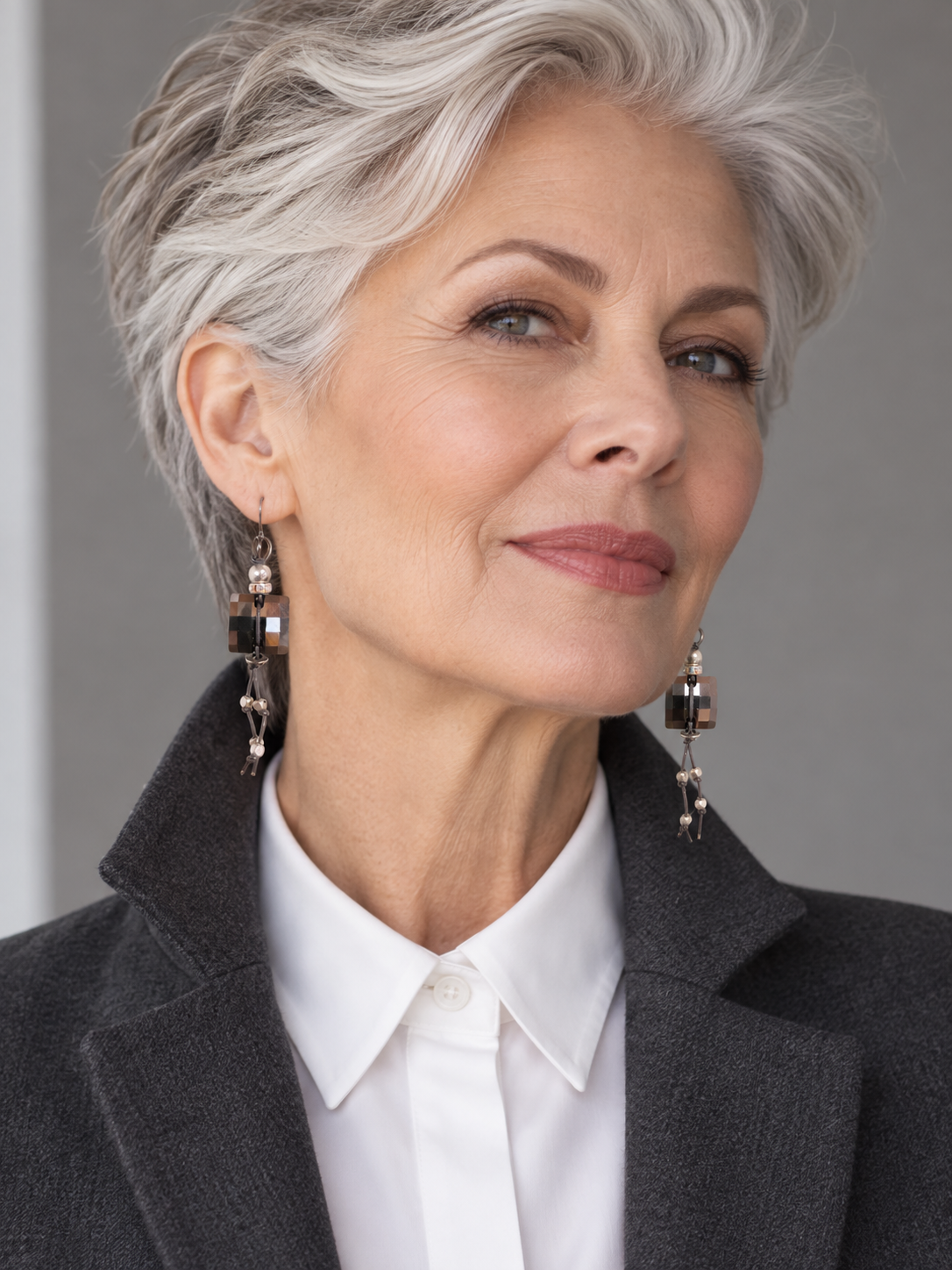 Swarovski Crystal and Knotted Leather Drop Earrings