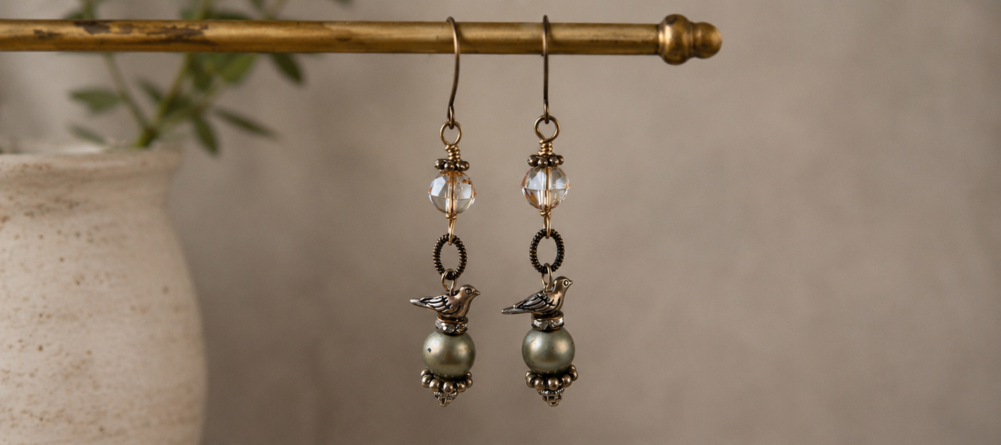 Silver Songbird Earrings