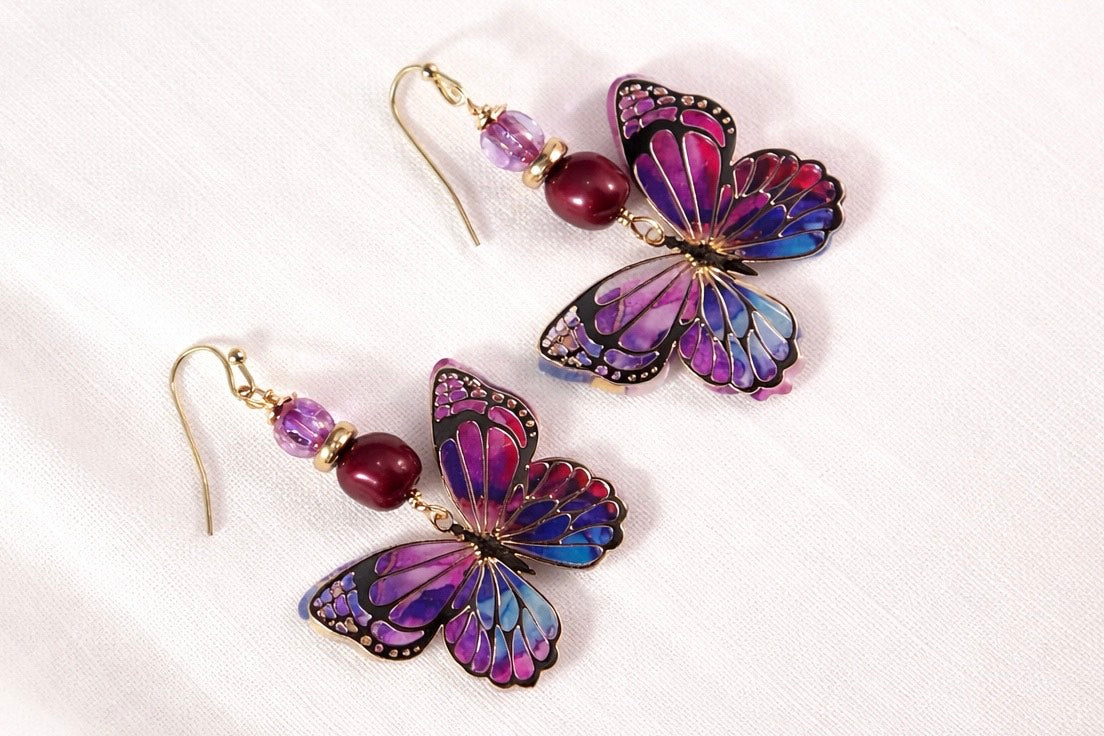 Iris Wing Butterfly Earrings - a perfect Valentines Gift