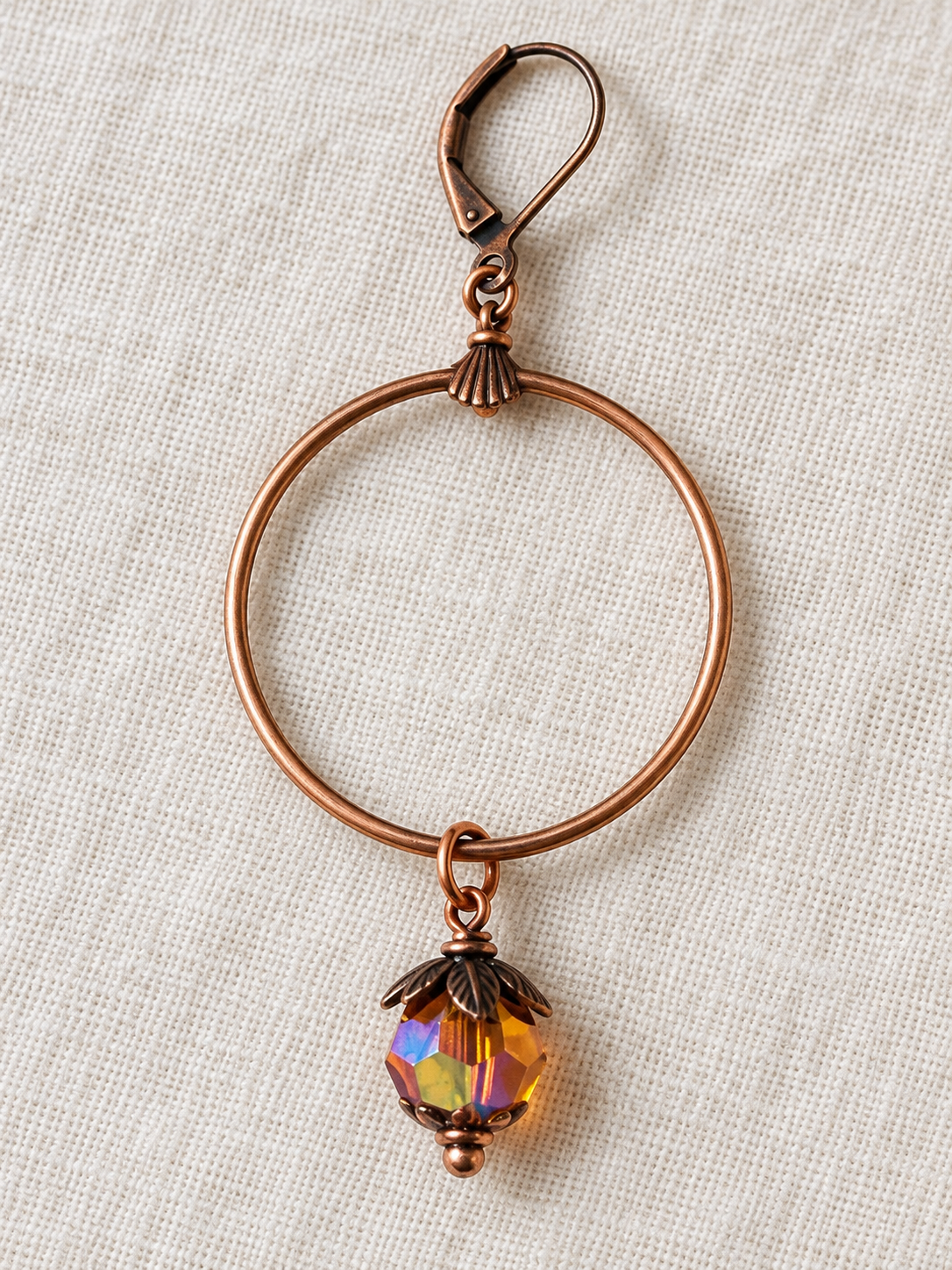 Autumn Glow Copper Hoop Earrings
