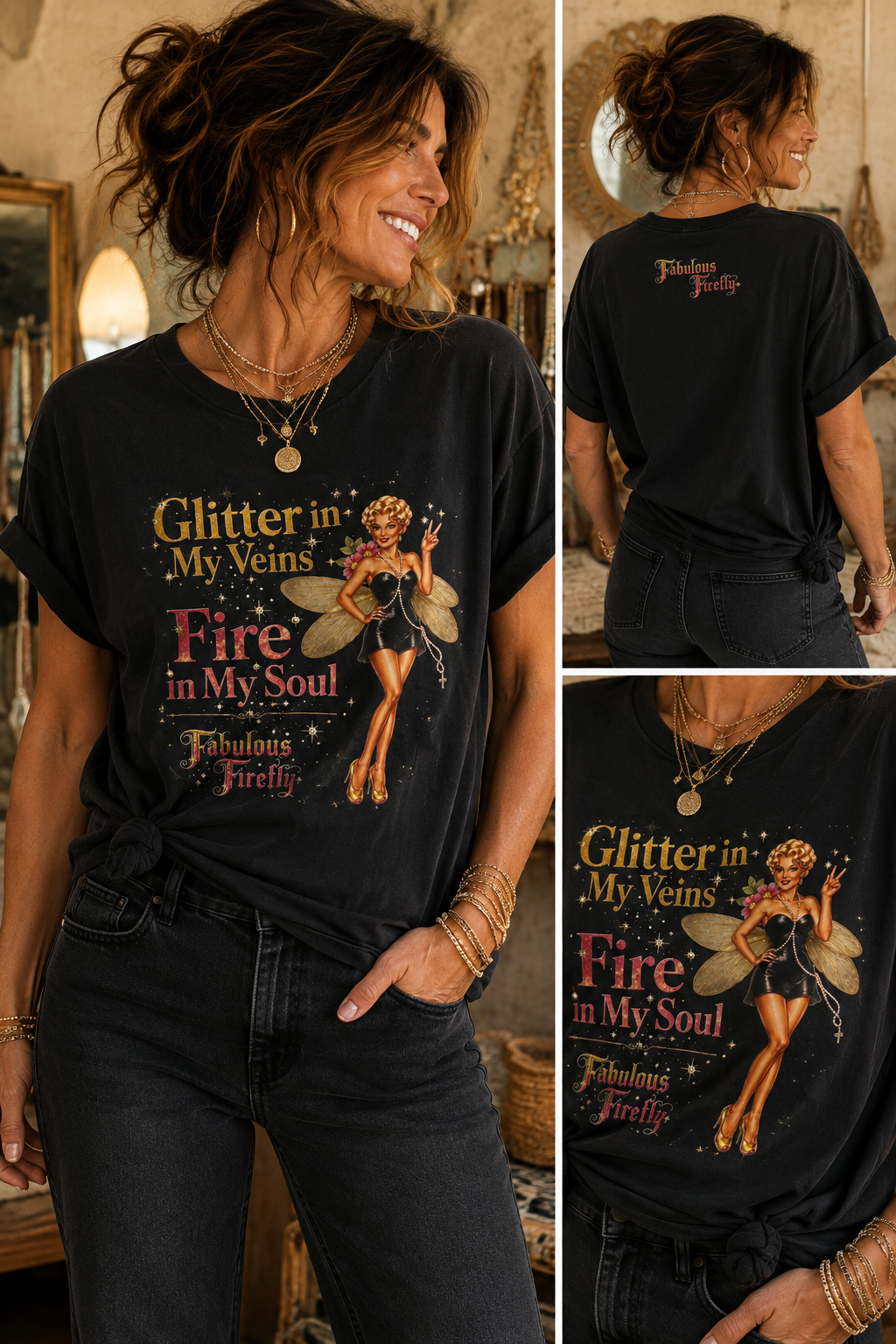 Glitter in My Veins – Hand-Embellished Swarovski Crystal Tee