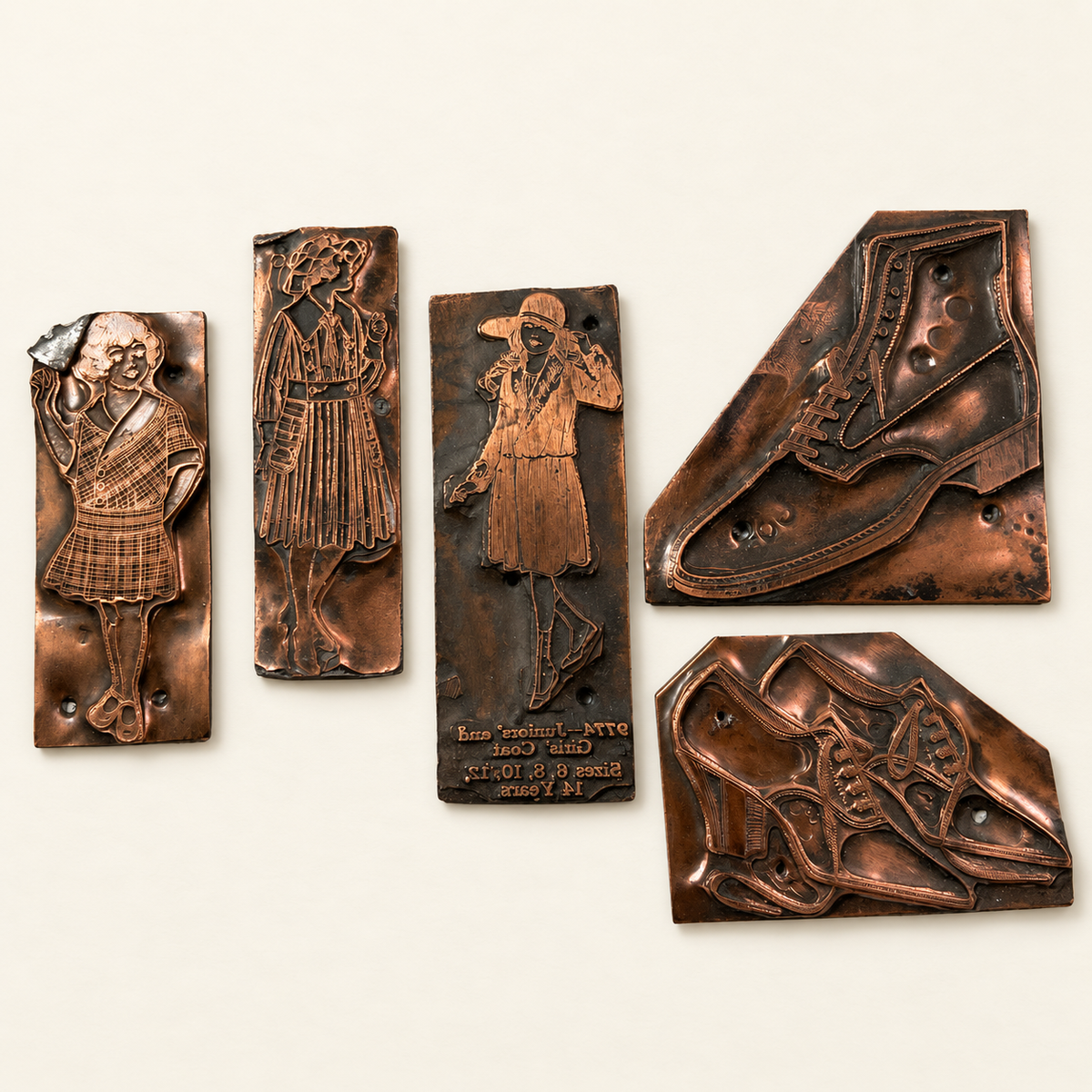 Vintage Fashion & Shoe Printing Plates | Five Designs