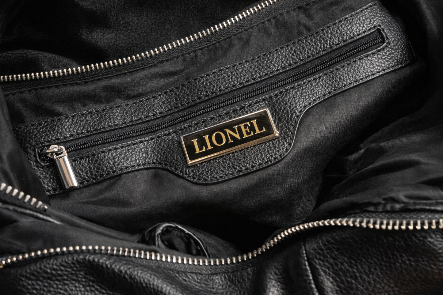 Vintage Studded Black Leather Look Shoulder Bag – Slouchy Hobo Style with Zipper Top & Interior Pockets