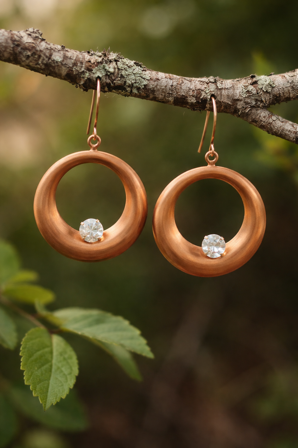 Copper Halo Sparkle Earrings