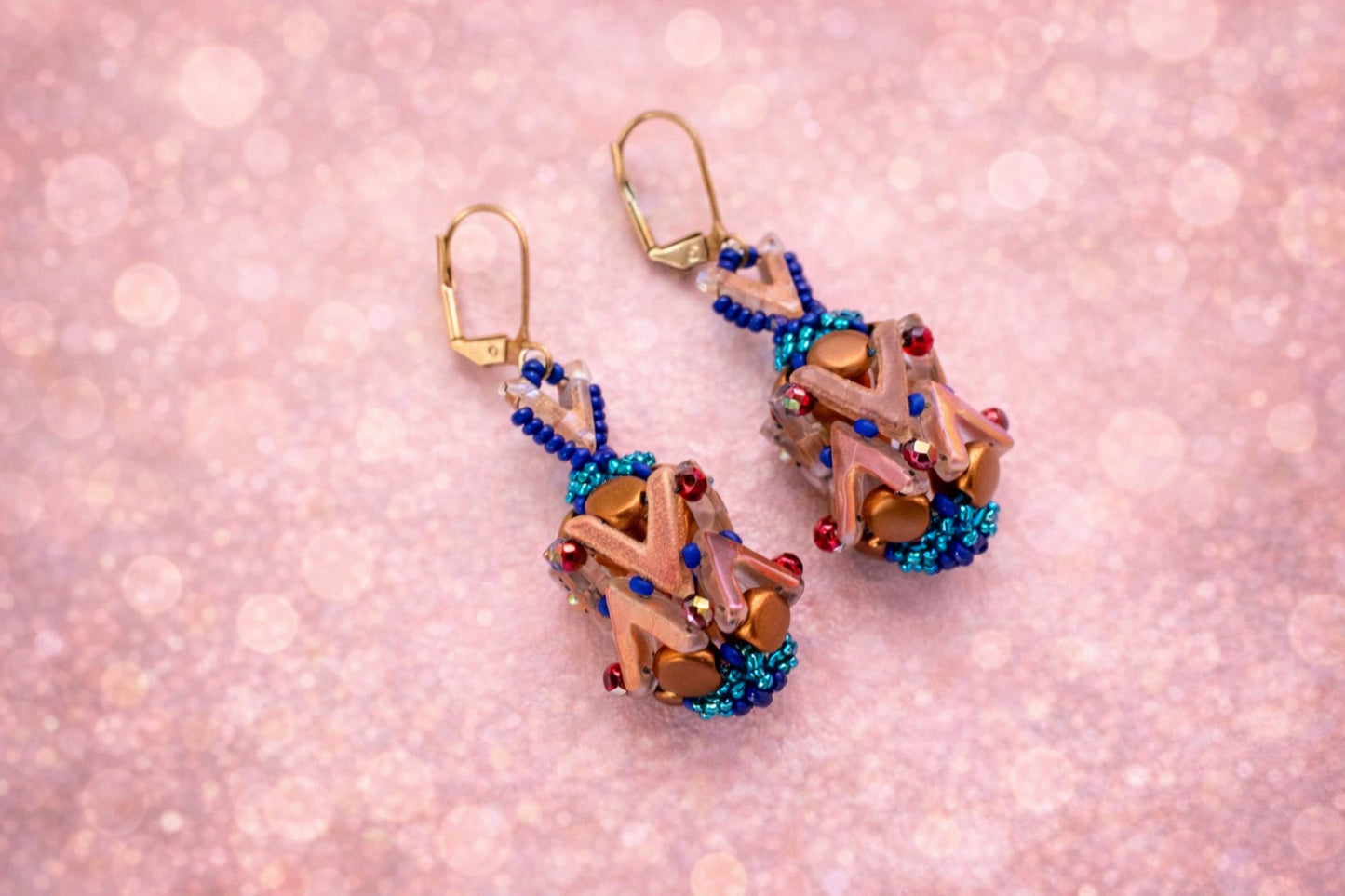 Boho Galaxy Beadwork Earrings