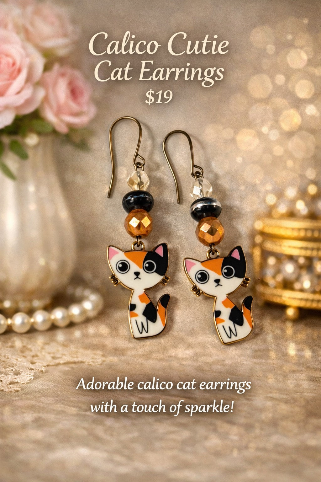 Earrings - Calico Cats