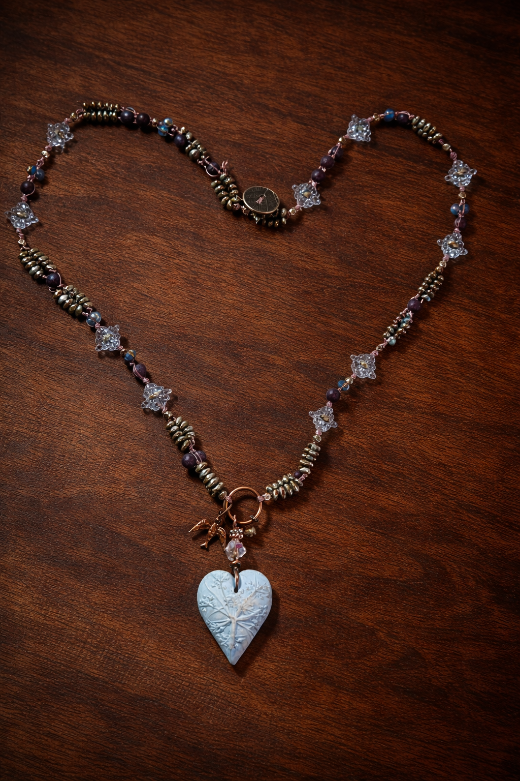 Wish Upon a Breeze — Dandelion Heart Necklace