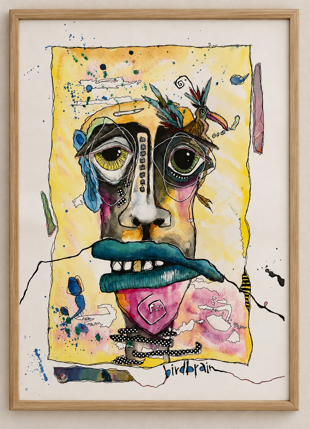 Bird Brain Surreal Portrait Art Print 10.5x15 | Fabulous Firefly