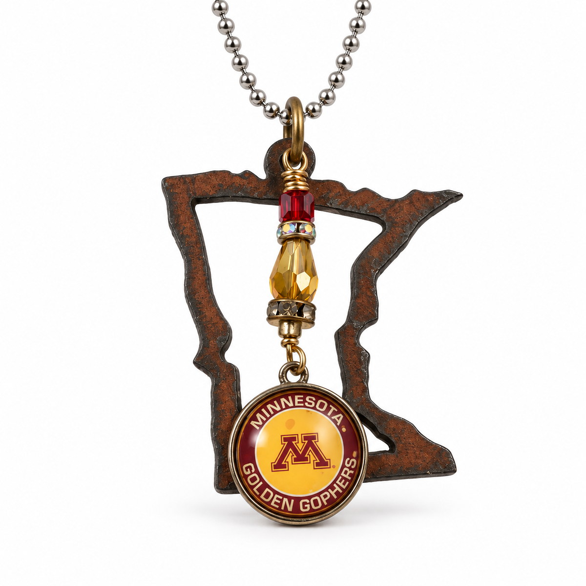 Minnesota Pendant Necklaces – Mixed Beads, Crystals & Team Charms