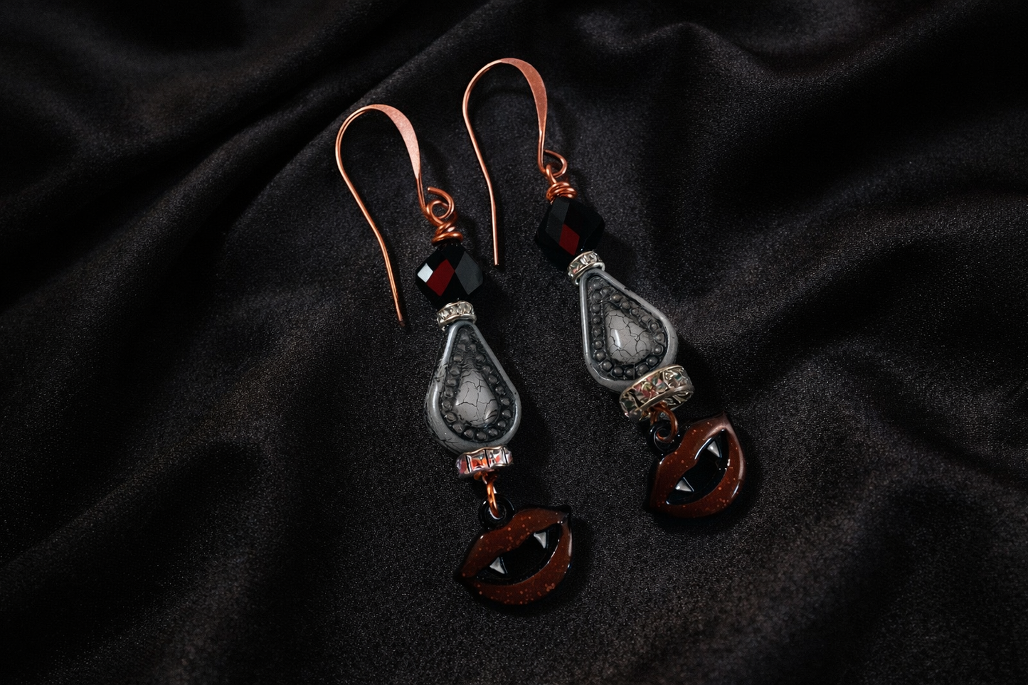 Vampire Kiss Crystal Drop Earrings