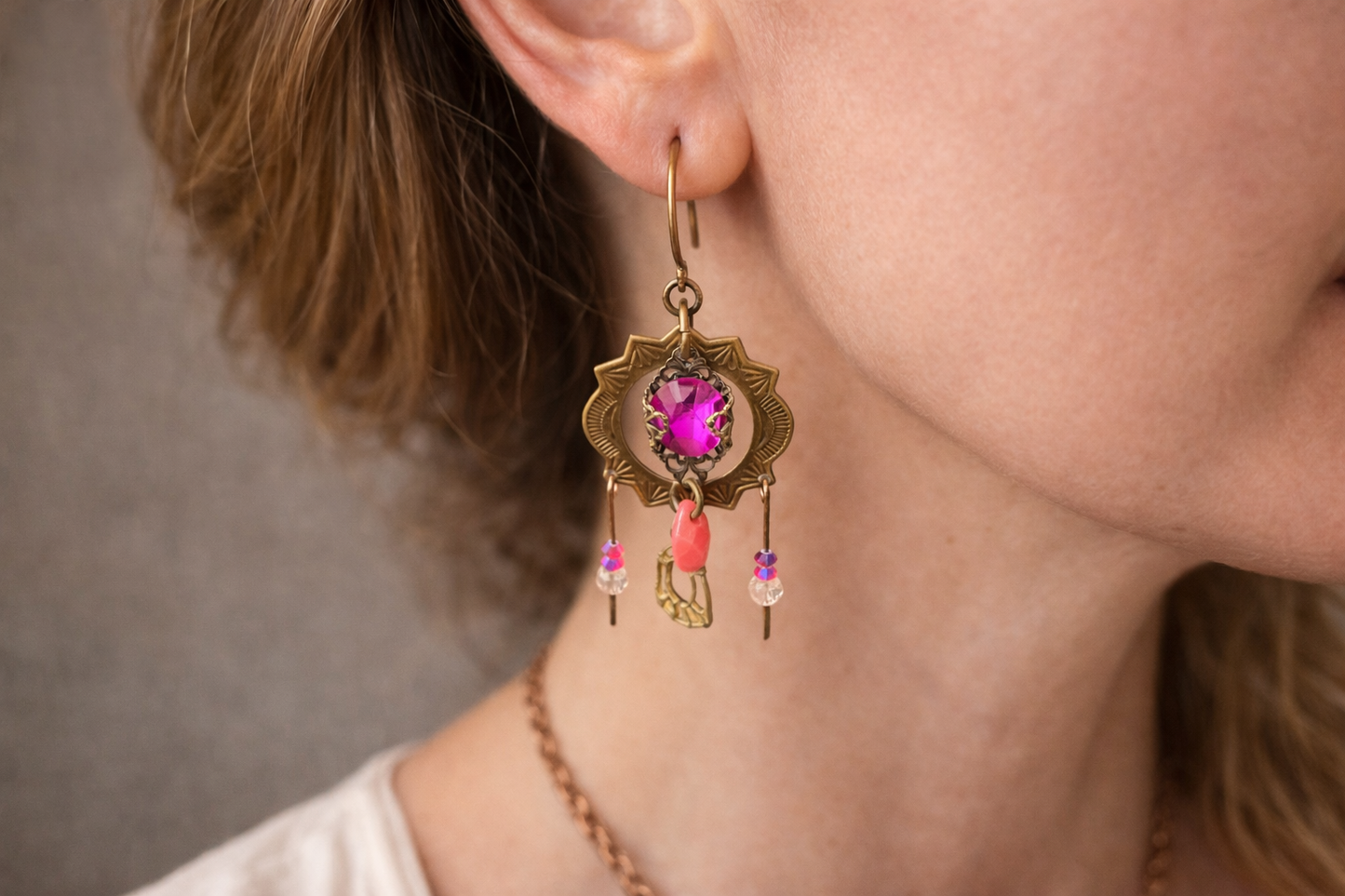 Fuchsia Rebel Gypsy Earrings