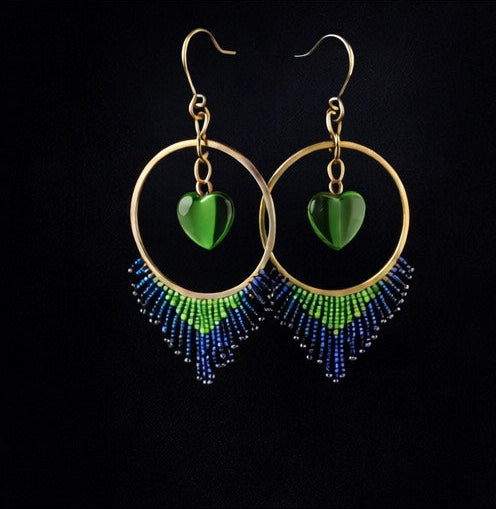 Verdant Heart Hoop Earrings