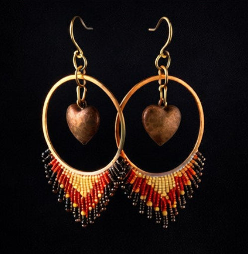 Copper Ember Hoop Earrings