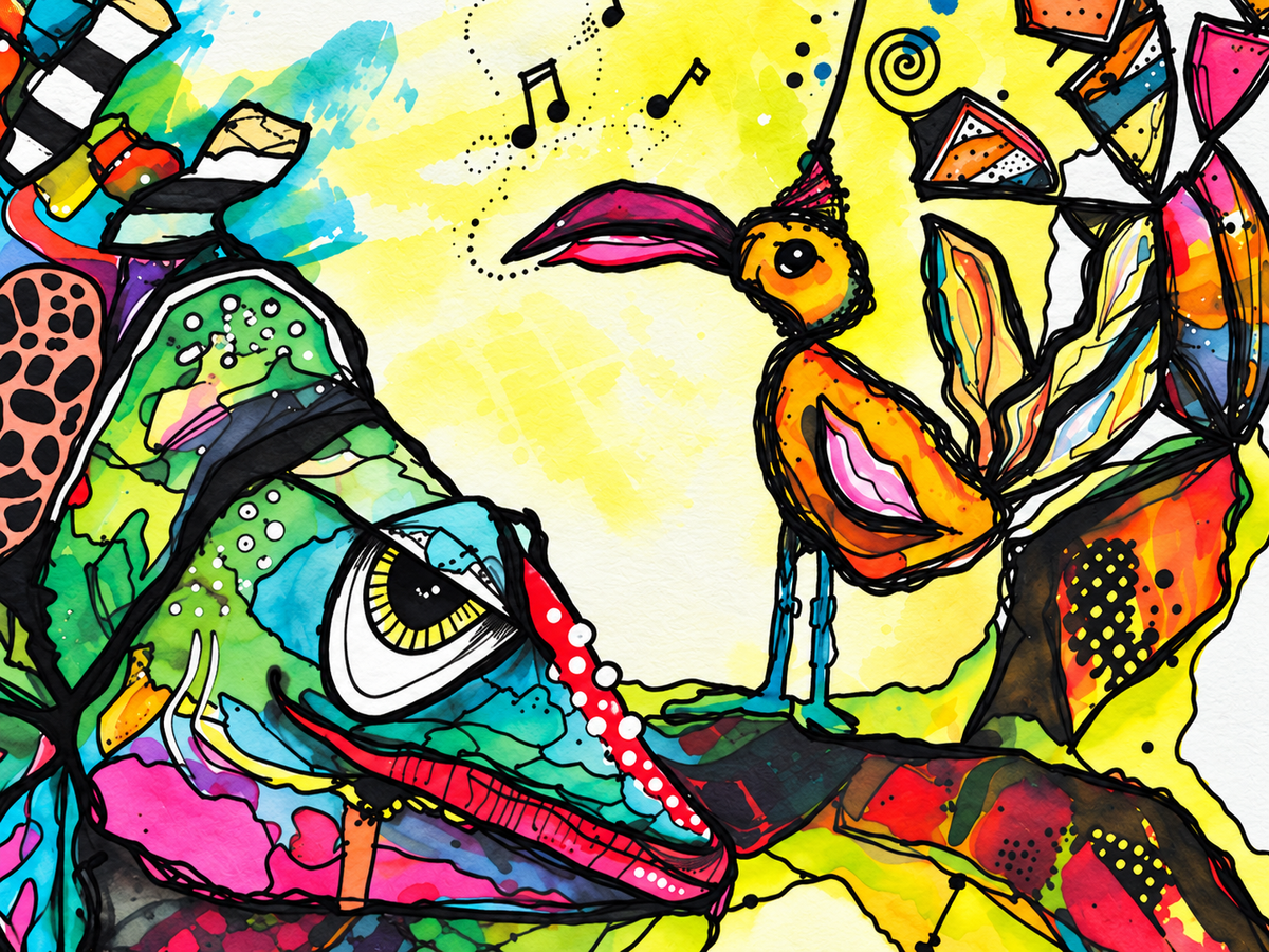 Karma Karma Karma Chameleon – Colorful Art Print