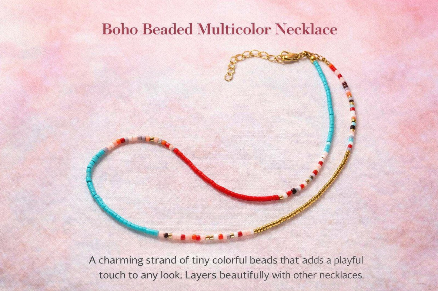 Necklace - Sunset Seed Bead Layering Necklace