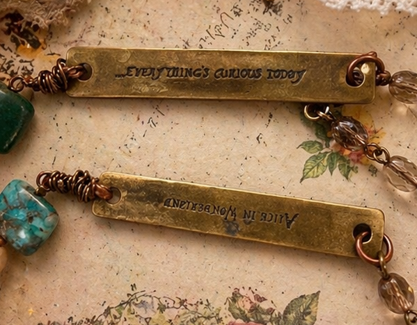 Alice in Wonderland Dragonfly Necklace – Handknotted Silk, Crystal & Mixed Metal Charm Necklace