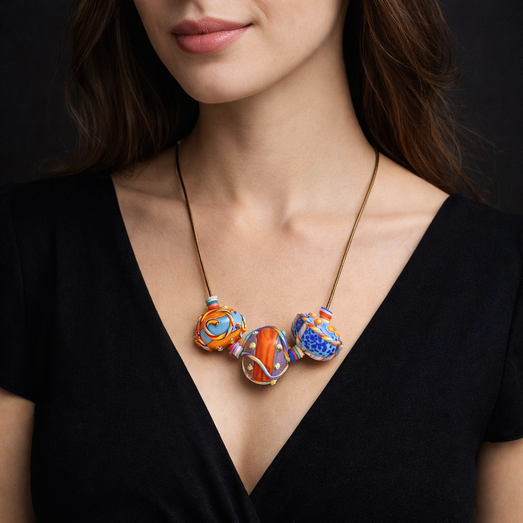Not Subtle. Not Sorry. Handblown Glass Statement Necklace