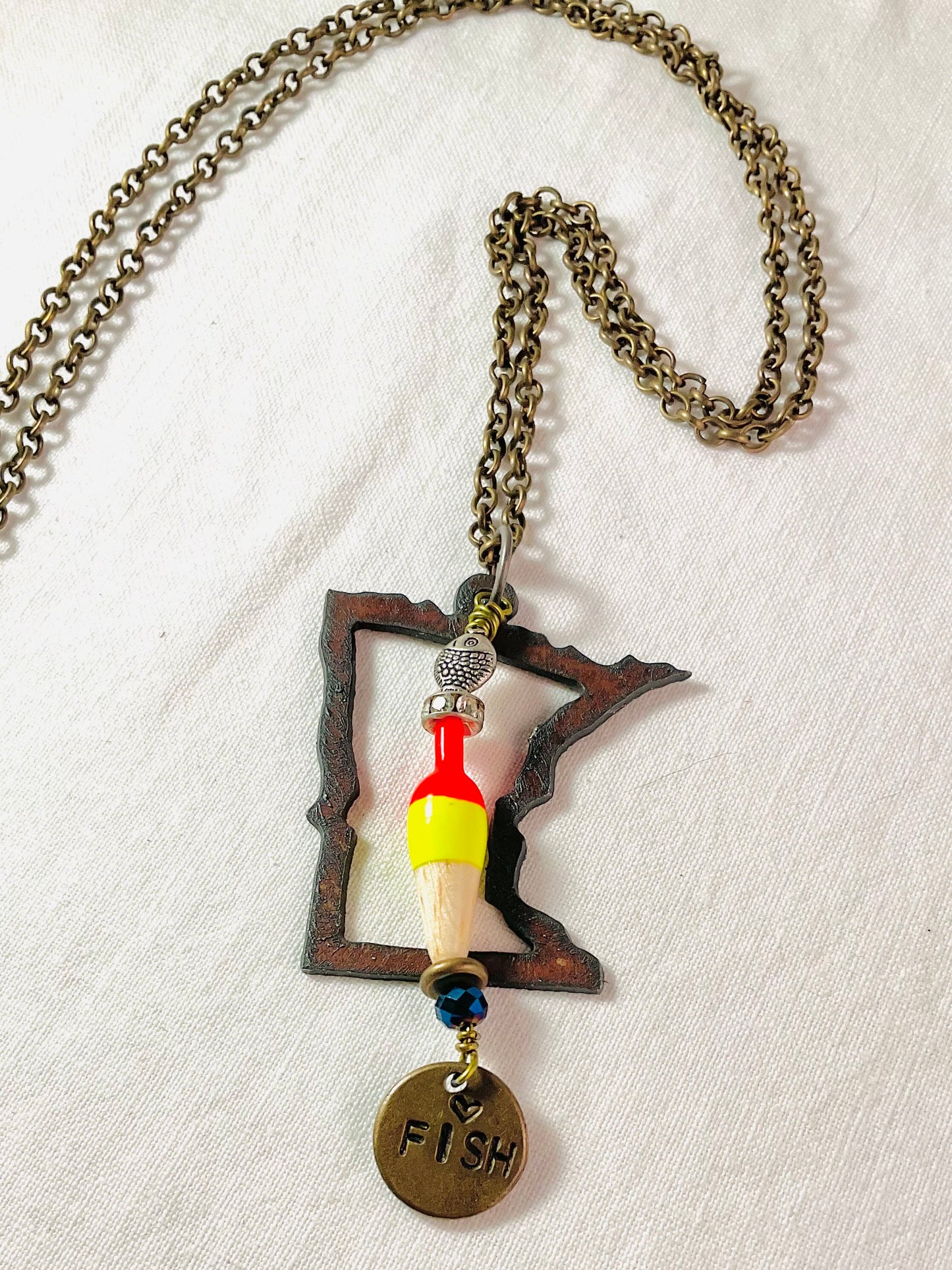 Necklace - Minnesota I Heart FISH