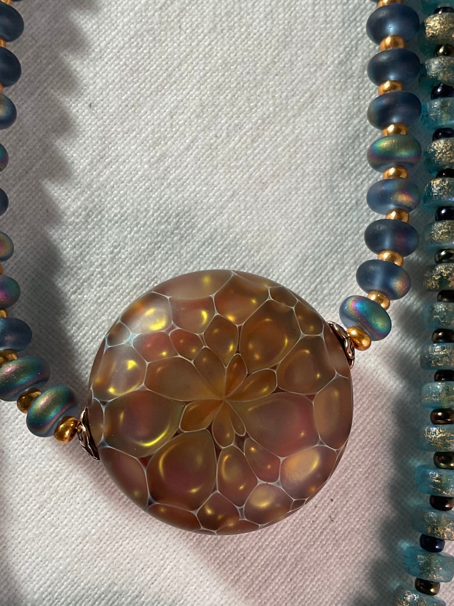 Necklace - Aurora Glow Hand-blown glass pendant