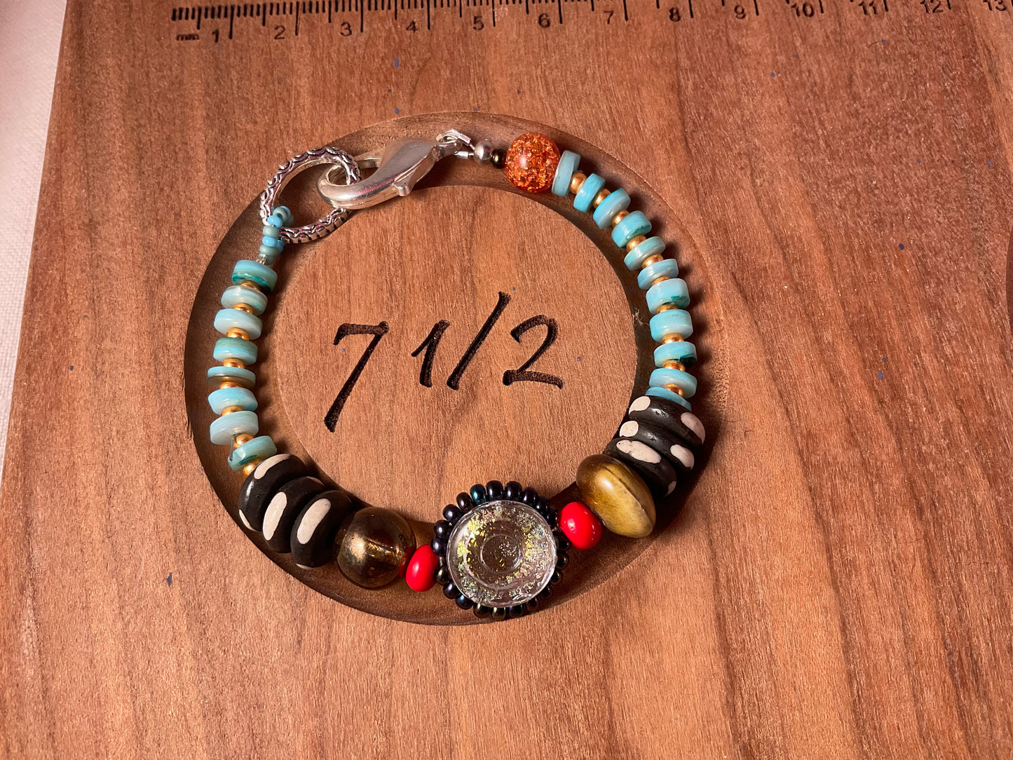 Desert Rhythm Glass Disc Bracelet