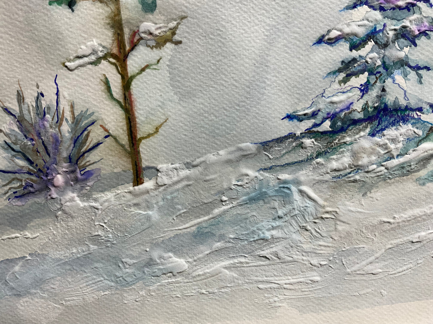 Winter Standing Still – Original Snow Landscape Watercolor