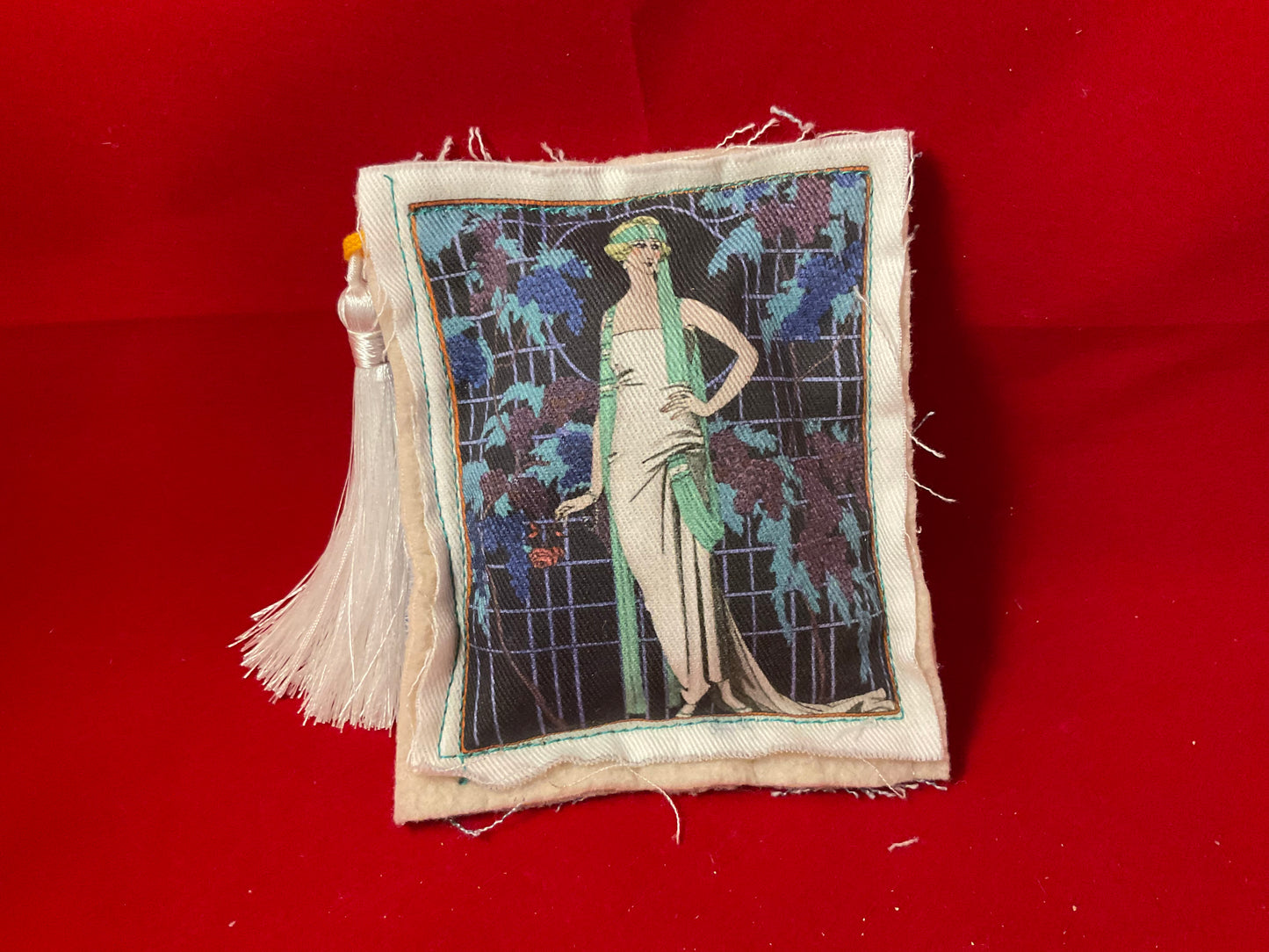 Whispered Canvas Scented Sachets with Tassels – Vintage Art-Inspired Fabric Pouches