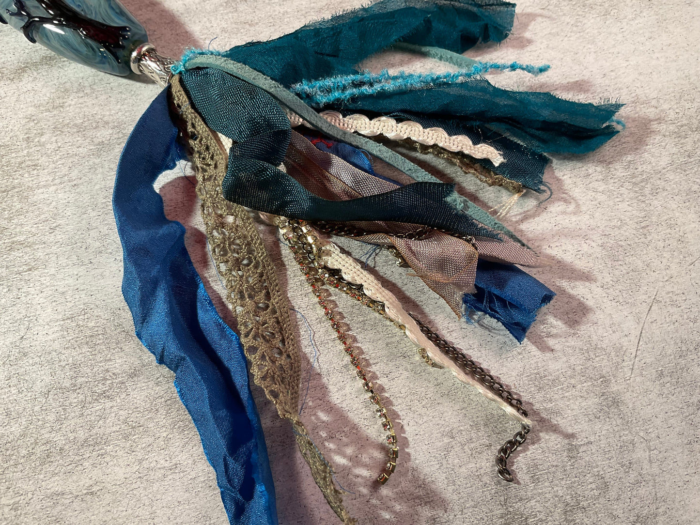 Midnight Grove — Handblown Glass Tassel Charm