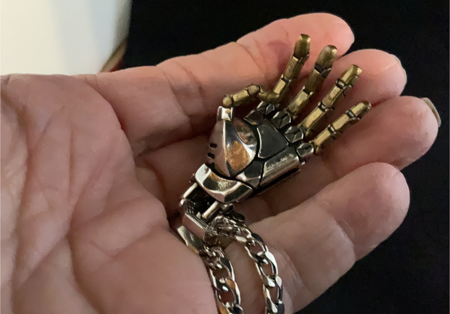Mechanical Rebel Hand Necklace