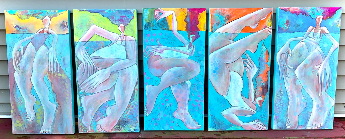 In the Shallow End V – Original Abstract Figurative Painting