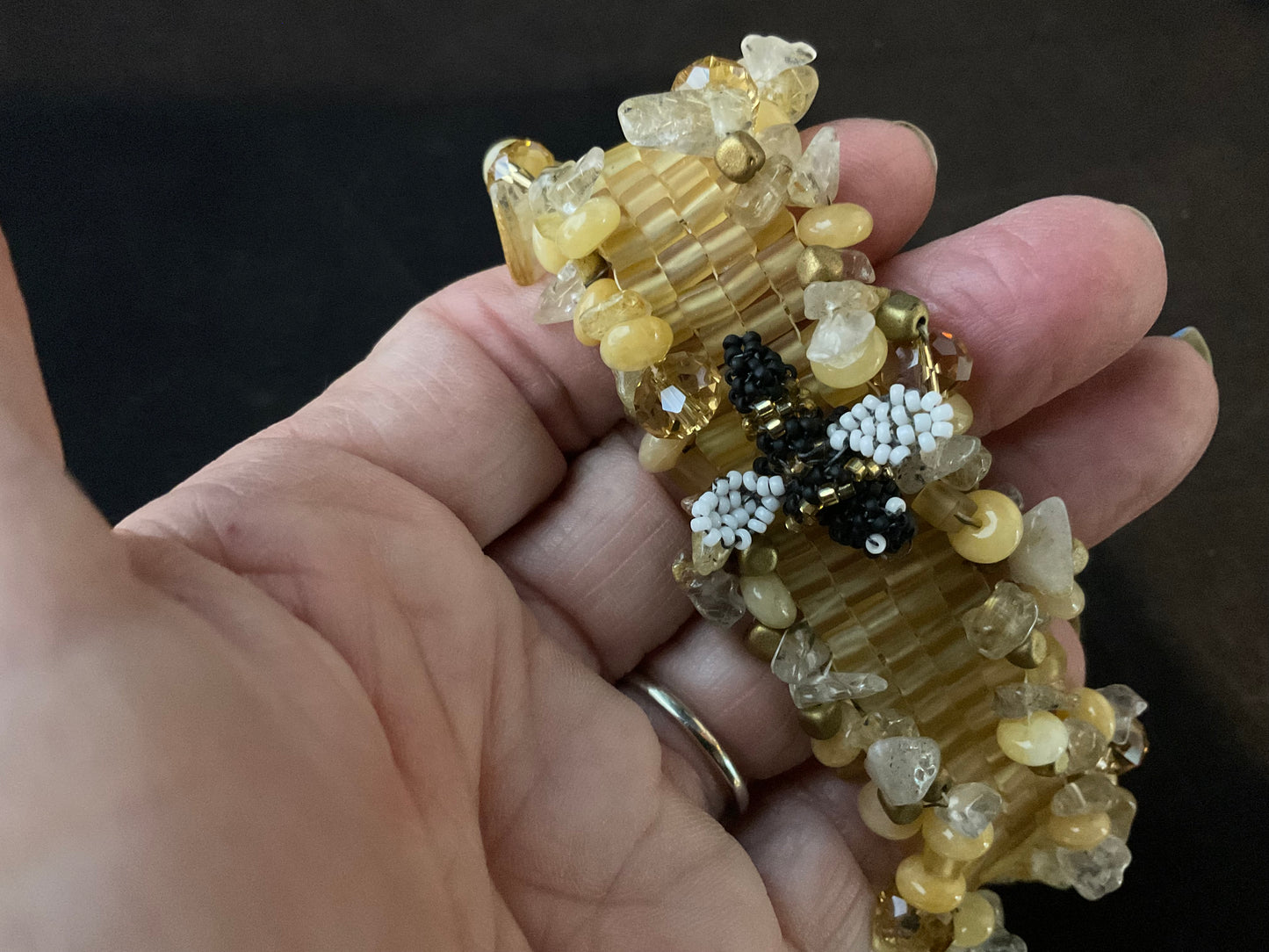 Honey Behive — Hand-Beaded Bee Bracelet