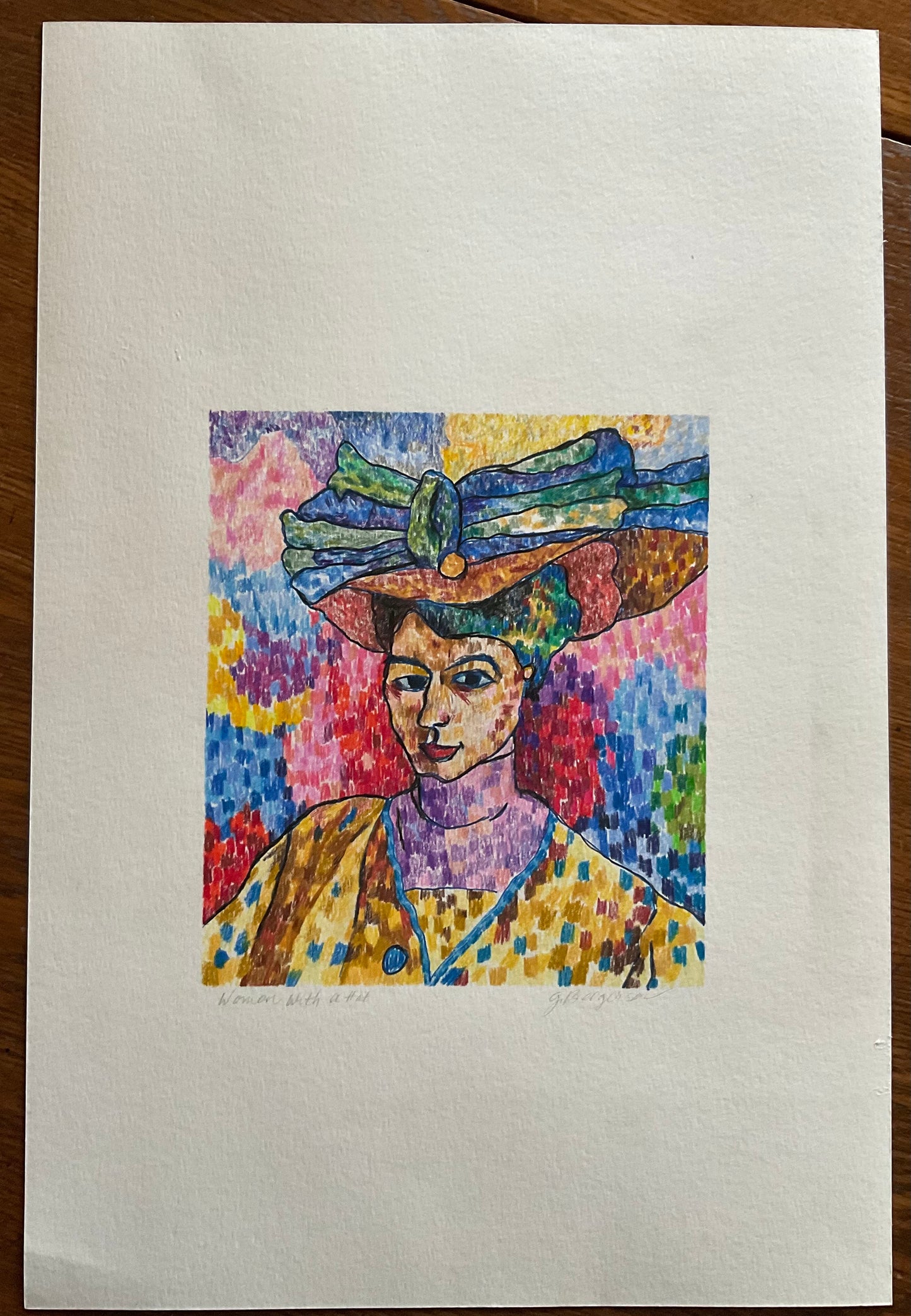Pencil- LADY WITH A HAT drawing