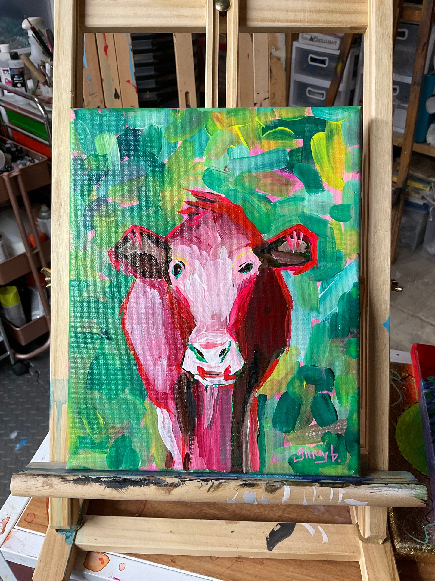 Finnegan the Cow painting