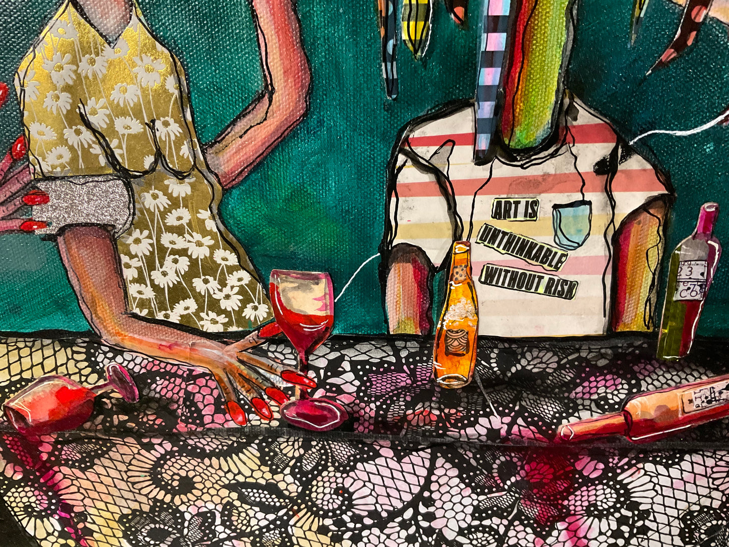 Mixed Media Painting - Family Drama