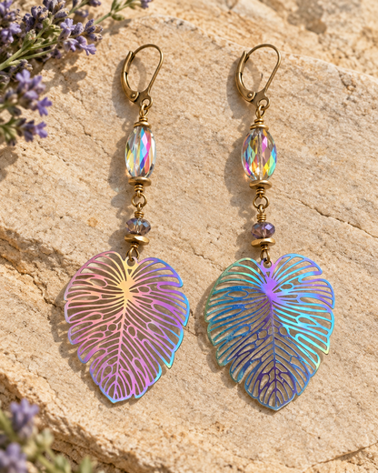 Aurora Color-Shift Earrings with Swarovski Crystals