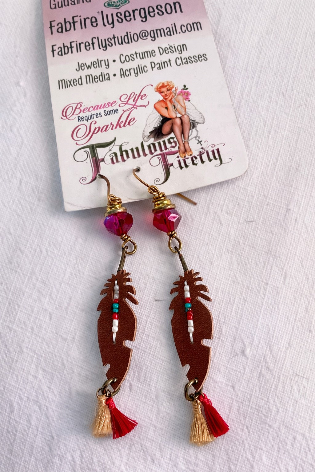 Whispering Feathers Dangle Earrings - Colorful Handcrafted Feather Drops