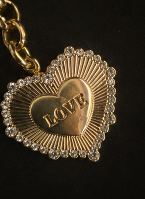 Golden Compass Charm Necklace – Gold Plated Statement Chain with Crystal Accents