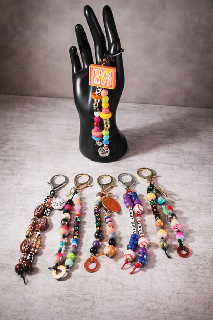 Happy Vibes Charms – Colorful Beaded Purse & Backpack Charms