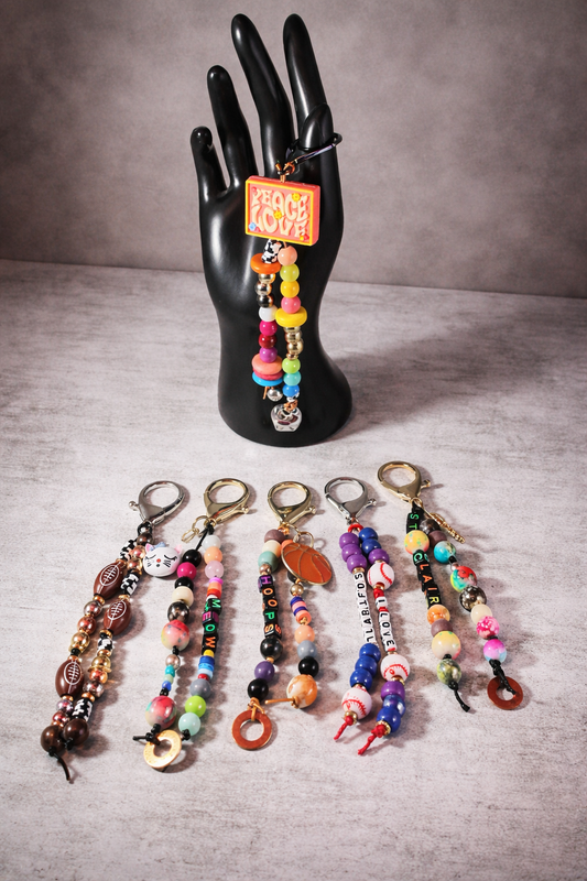 Happy Vibes Charms – Colorful Beaded Purse & Backpack Charms