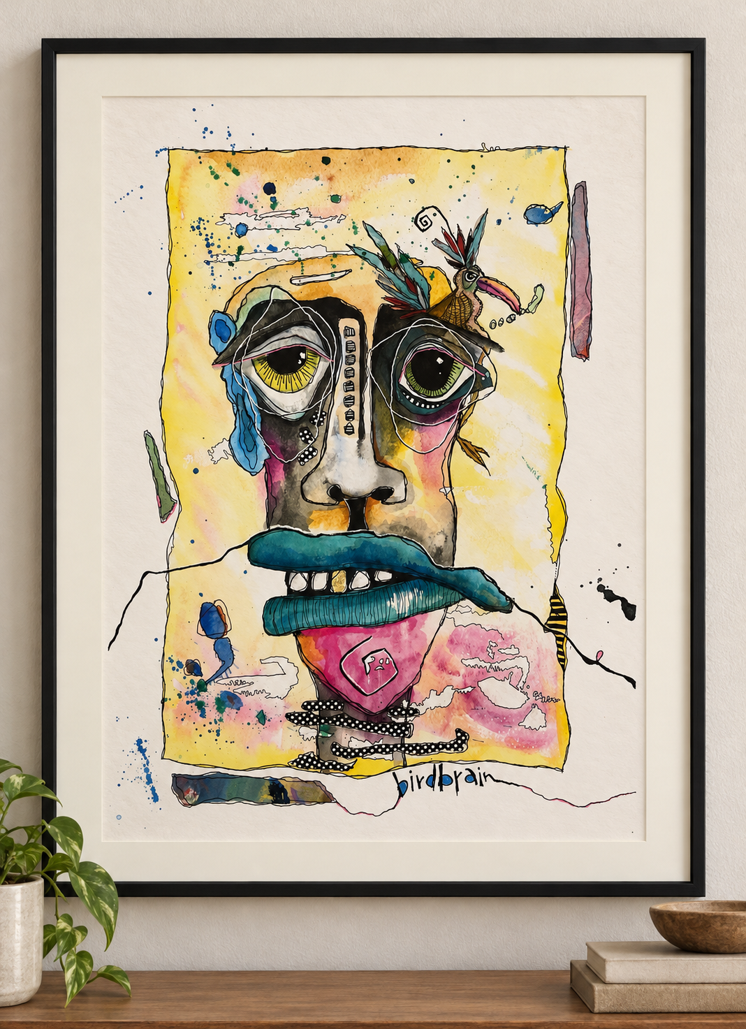 Bird Brain Surreal Portrait Art Print 10.5x15 | Fabulous Firefly