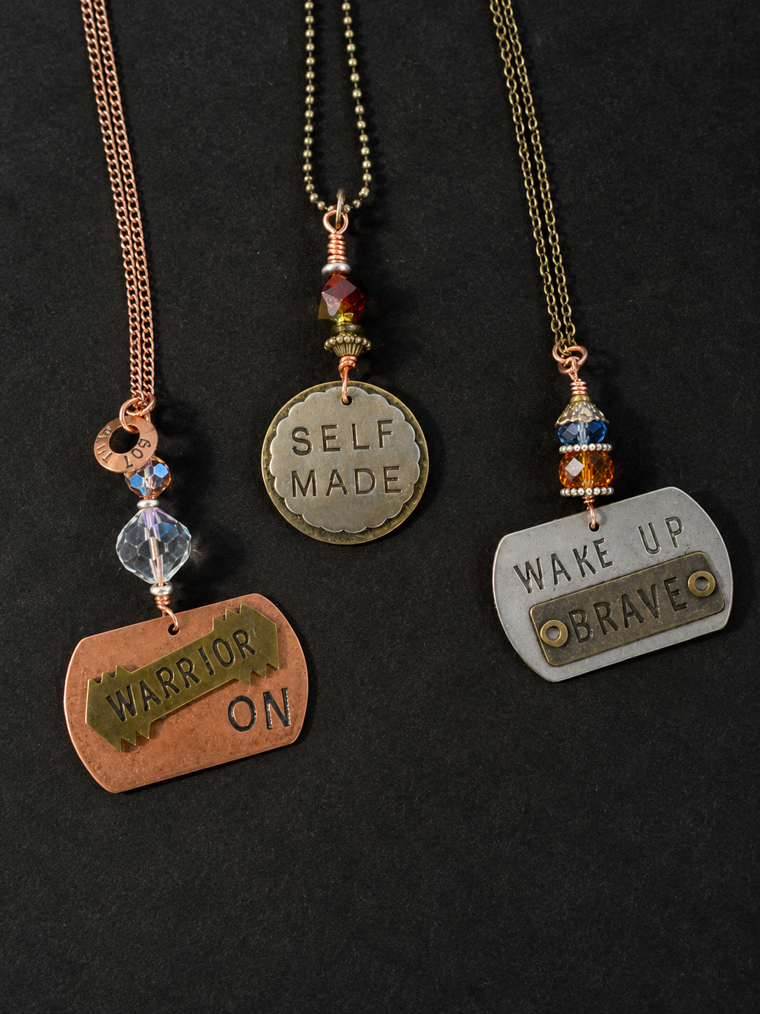 The Grit & Grace Collection - – Warrior On, Self Made & Wake Up Brave Handmade Jewelry