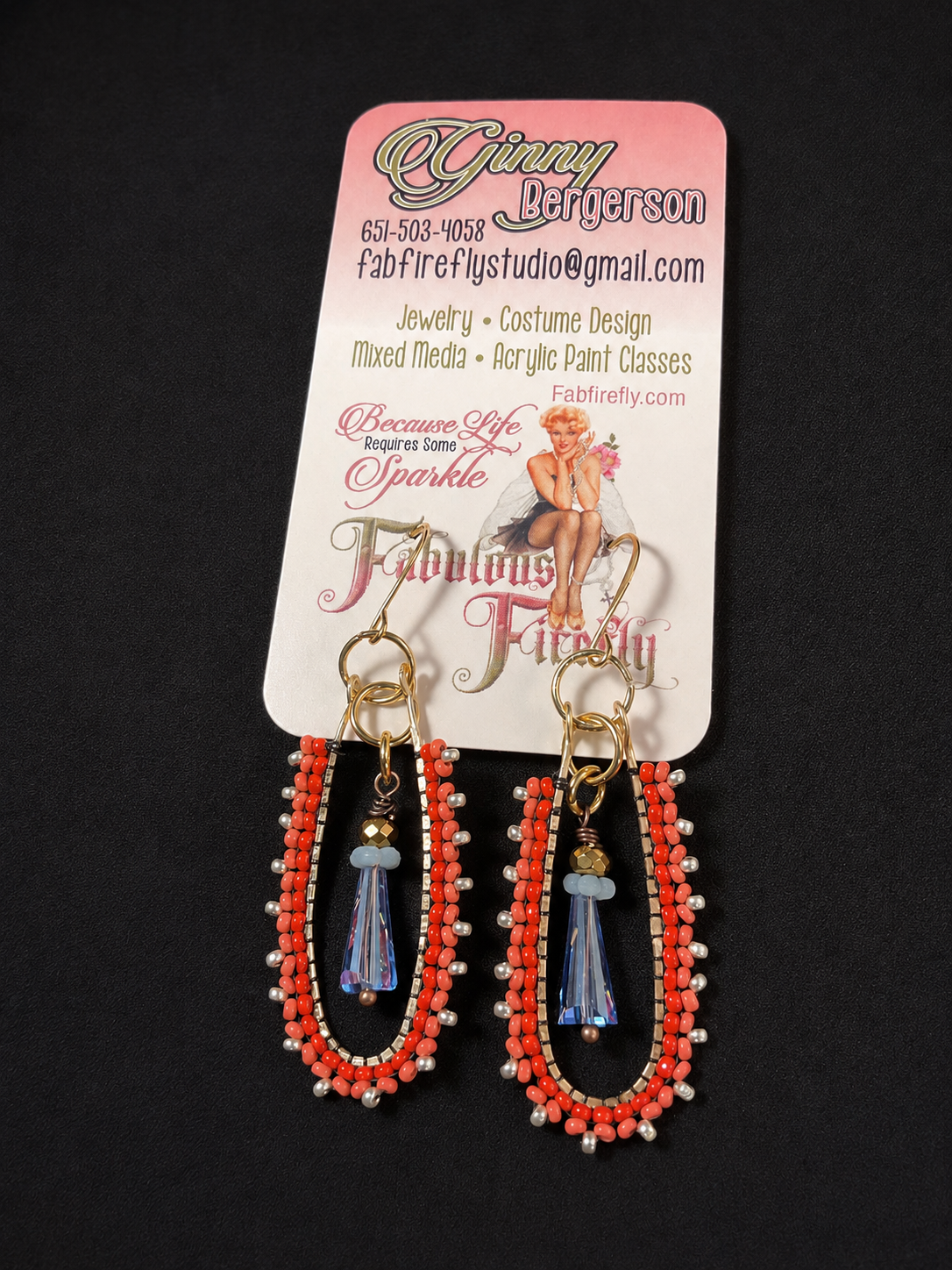 Fire & Ice Hand-Beaded Crystal Drop Earrings