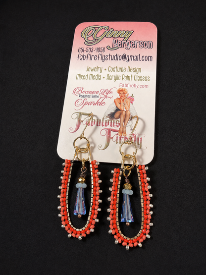 Fire & Ice Hand-Beaded Crystal Drop Earrings