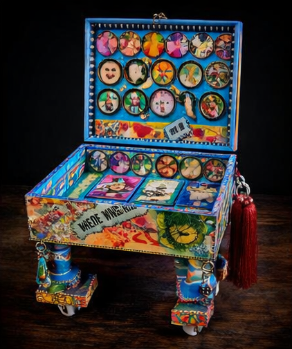 Wild Things Are Jewelry Chest – Hand-Painted Whimsical Art Box on Wheels