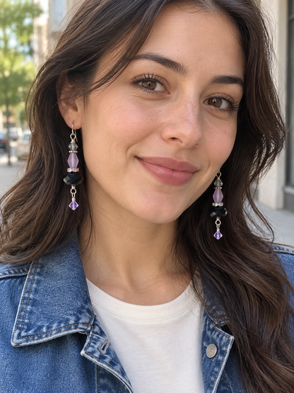 After Hours Lavender & Black Earrings