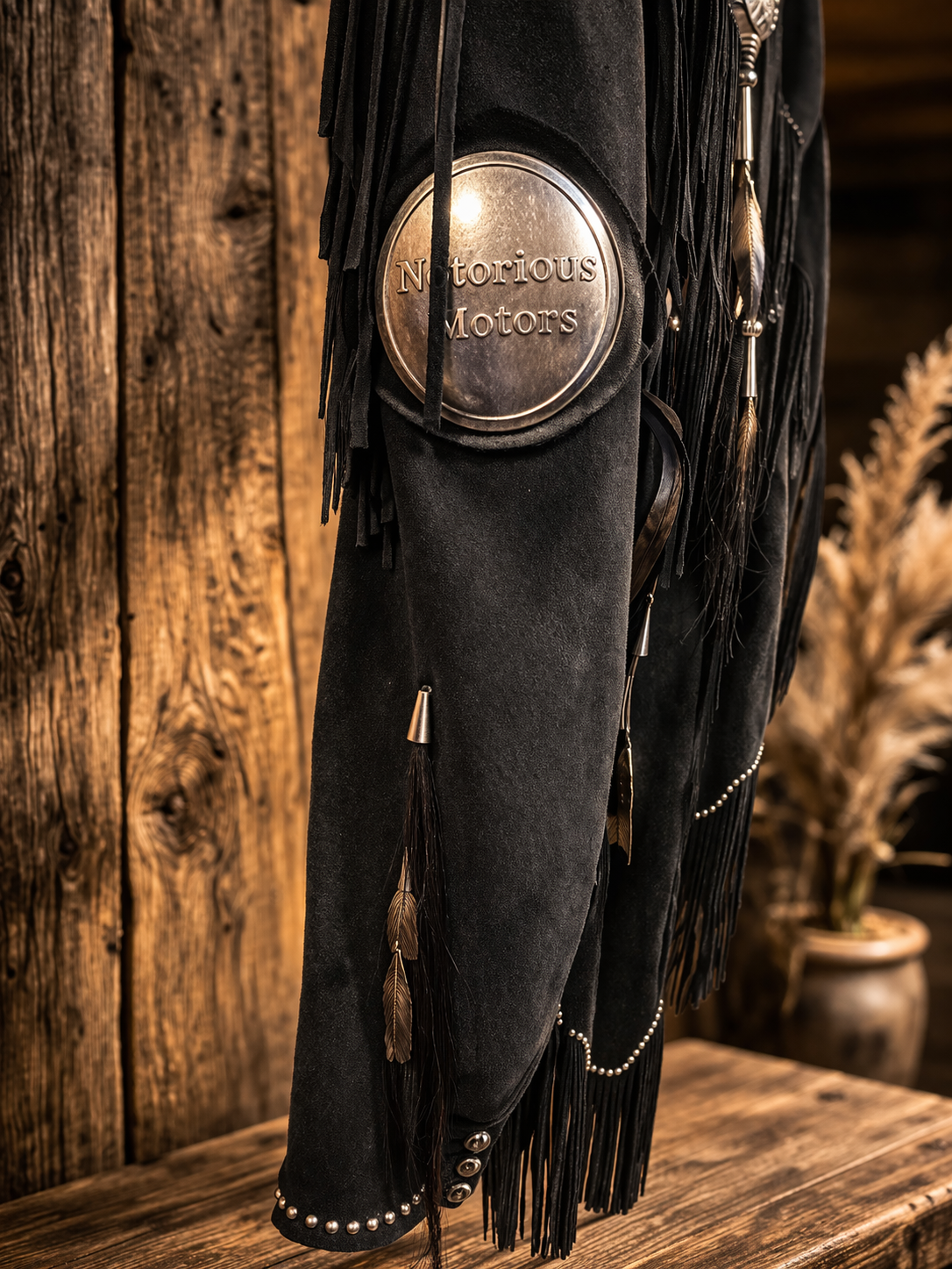 Tramps & Thieves Leather Fringe Jacket – Notorious Motors Sample | XL | Statement Western Biker Luxe