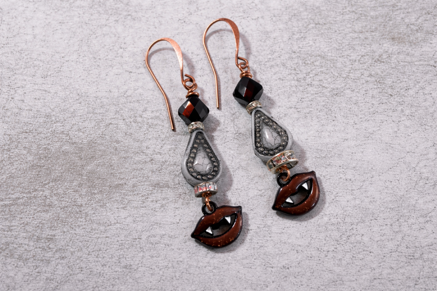 Vampire Kiss Crystal Drop Earrings