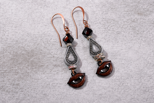Vampire Kiss Crystal Drop Earrings