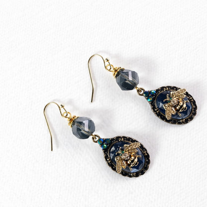 Midnight Bee Drop Earrings